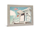 Seaside Watchtower - 28" x 34" Framed Wall Art - Light Blue