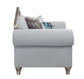 Pelumi - Sofa With 8 Pillows - Light Gray Linen & Platinum