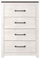 Gerridan - Four Drawer Chest - White / Gray