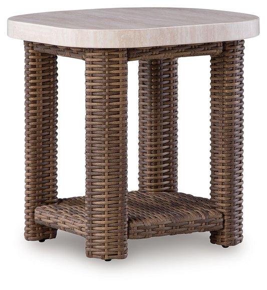 Dolan Creek - Square End Table - Beige / Brown