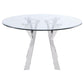 Alaia - Round Glass Top Dining Table - Clear And Chrome