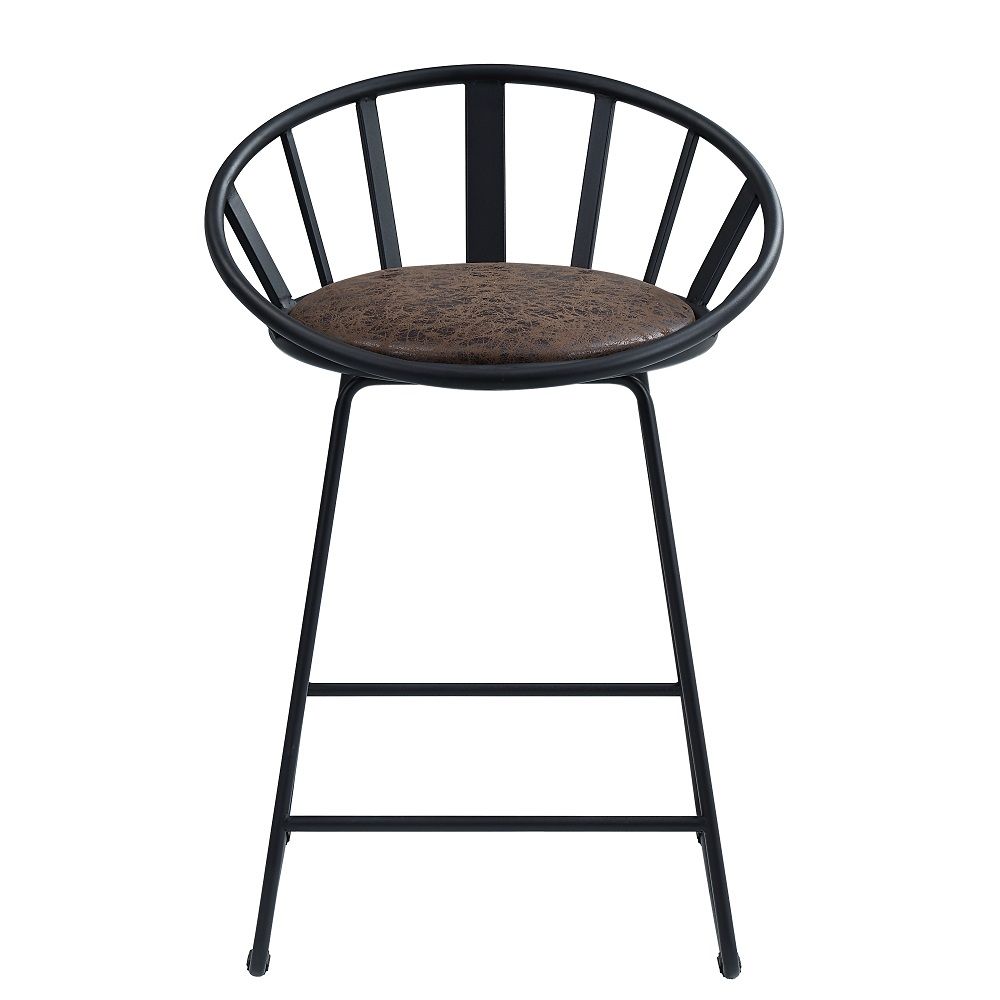 Zudora - Counter Height Chair Set of 2) - Synthetic Leather & Black