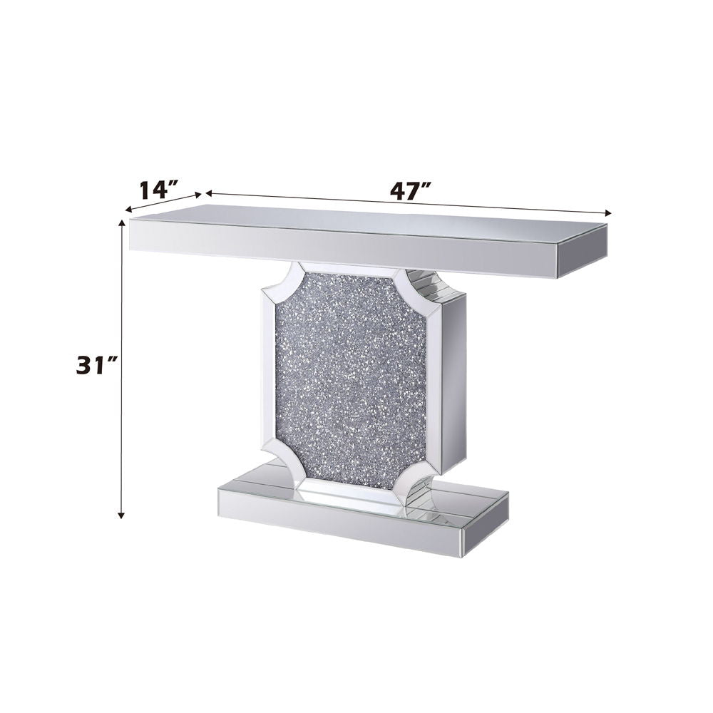 Noralie - Console Table - Mirrored & Faux Diamonds