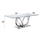 Finley - Dining Table - Clear Glass Top & Mirrored Silver