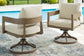 Serene Bay - Swivel Chair With Cushion (Set of 2) - Dark Brown / White