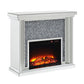 Noralie - 40" Fireplace - Mirrored & Faux Diamonds