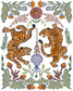 Tiger Duo By Elizabeth Medley (Framed) - Orange