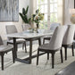 Madan - Dining Table With Marble Top - Marble Top & Weathered Gray