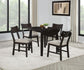 Catley - 5 Piece Round Drop Leaf Dining Table Set - Dark Coffee