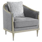 Fernando - Chair With Pillow - Gray Chenille & Champagne