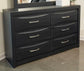 Stabotta - Six Drawer Dresser - Black