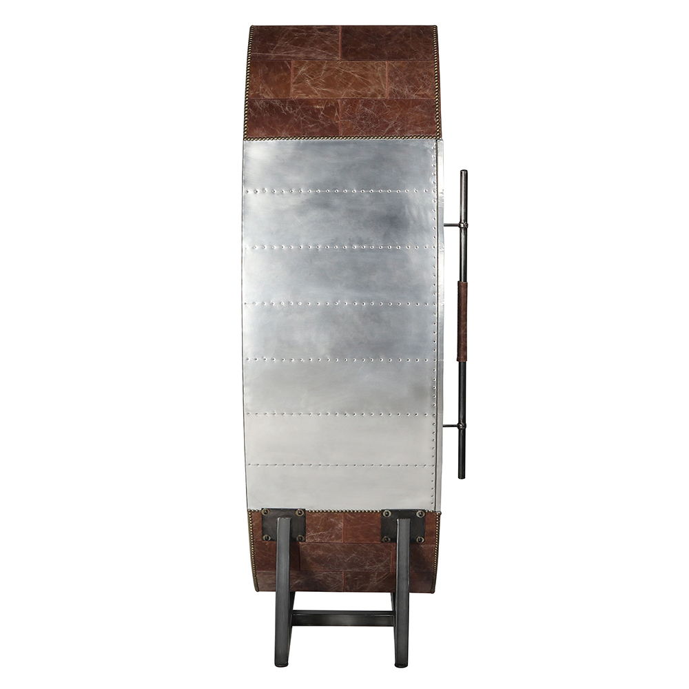 Brancaster - Wine Cooler - Retro Brown Top Grain Leather & Aluminum