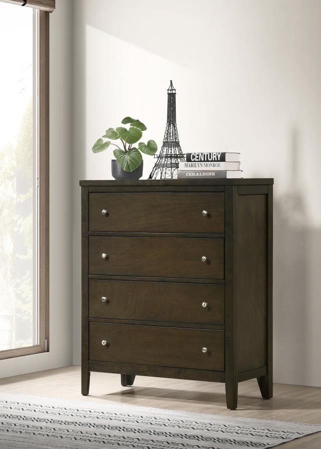 Wilkes - 4-Drawer Chest Of Drawers - Dark Cocoa
