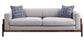 Pelton - Sofa With 2 Pillows - Fabric & Walnut