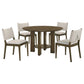 Ottowa - 5 Piece Round Wood Dining Room Table Set - Brown