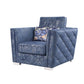 Emilia - Chair With Pillow - Two Tone Blue Fabric