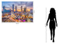 Tempered Glass With Foil - Atlanta Skyline - Light Blue