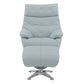 Janella - Motion Accent Chair With Swivel & Ottoman - Babyblue Leather