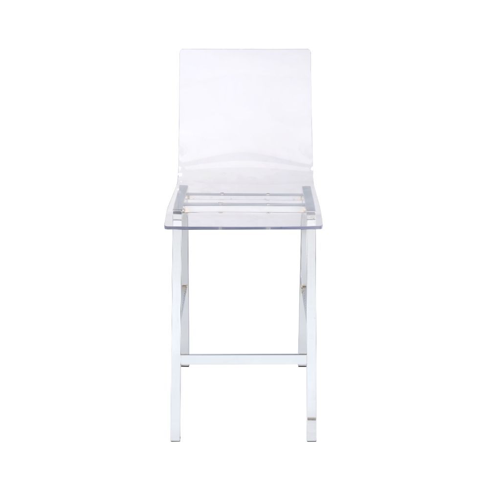 Nadie - Counter Height Chair Set of 2) - Clear Acrylic & Chrome