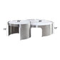 Abilene - Nesting Coffee Table Set - Marble Top & Brush Silver