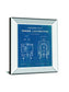 Locomotive Blueprint III By Wild Apple Portfolio - Mirror Framed Print Wall Art - Blue