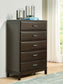 Vanmore - Five Drawer Chest - Dark Brown