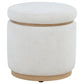 Remuda - Boucle Upholstered Round Storage Ottoman - Ivory