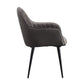 Caspian - Side Chair Set of 2) - Dark Gray Fabric & Black