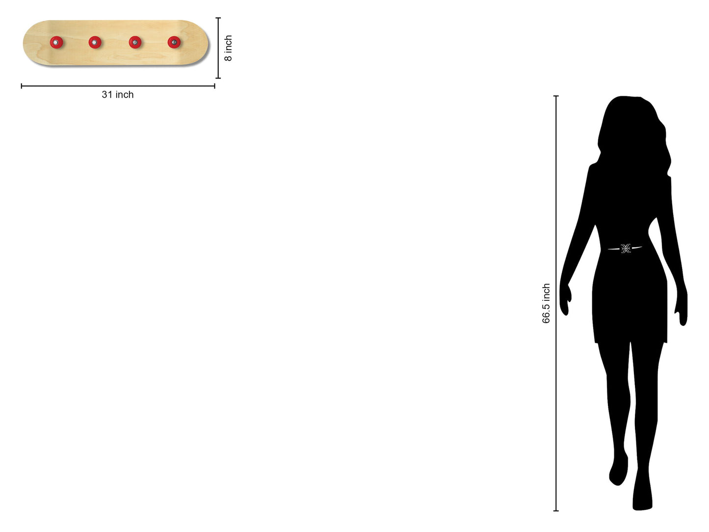 Crimson Wheels Board - 8" x 31" Framed Wall Art