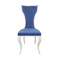 Azriel - Side Chair Set of 2) - Blue Velvet & Mirroed Silver