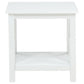 Skyview - Square Pine Wood Side End Table With Shelf - White
