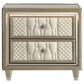 Lorient - 2-Drawer LED Nightstand With USB - Ivory And Camel