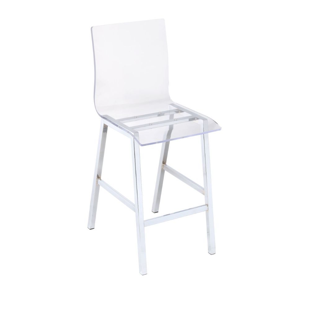 Nadie - Counter Height Chair Set of 2) - Clear Acrylic & Chrome