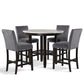 Celeste - Round Counter Table With 4 Chairs - Black / Gray