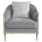 Fernando - Chair With Pillow - Gray Chenille & Champagne