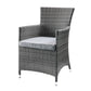 Tashelle - 3 Piece Patio Bistro Set - Gray Fabric & Gray Wicker