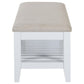 Bexhill - Upholstered Rectangular Bench With Shelf - White