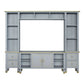 House Marchese - Entertainment Center - Gold Trim & Pearl Gray