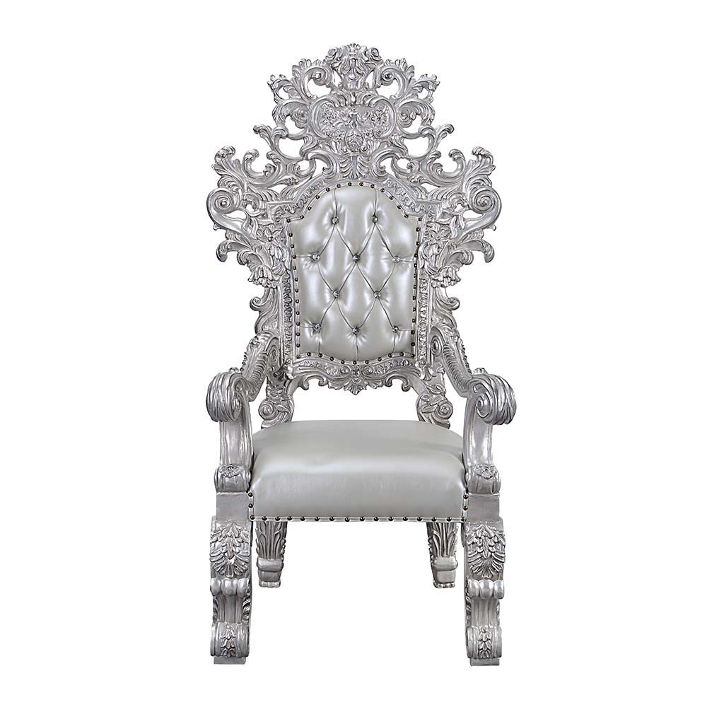 Valkyrie - Arm Chair Set of 2) - Synthetic Leather & Antique Platinum