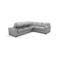 Goma - Sectional Sofa With Sleeper - Light Gray Top Grain Leather