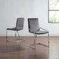 Zlatan - Side Chair Set of 2) - Gray Velvet & Chrome