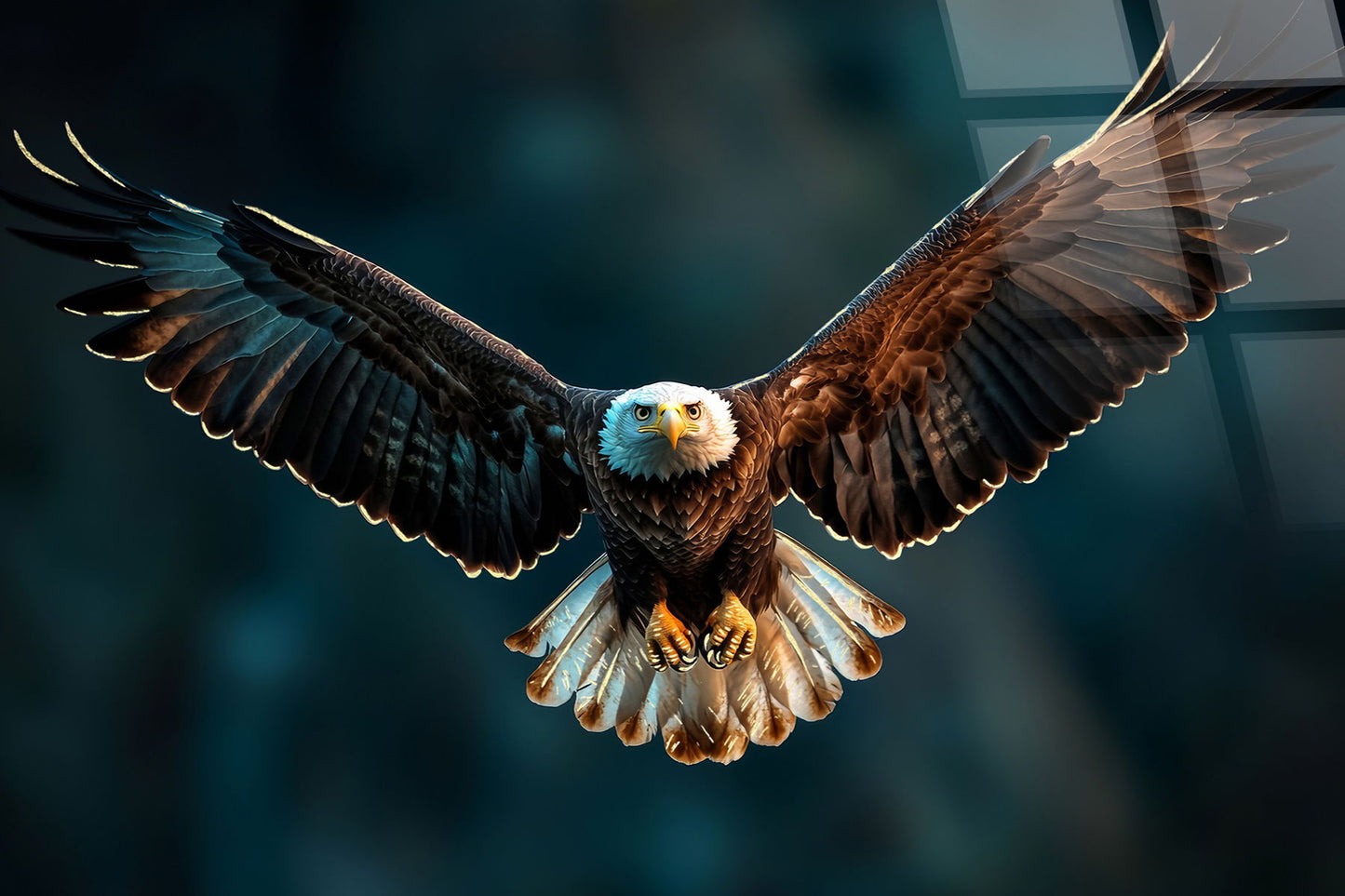 "Majestic Soar" Tempered Glass With Foil - Blue / White / Brown