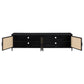 Amherst - 78" 4-Door Metal TV Stand Media Console - Black