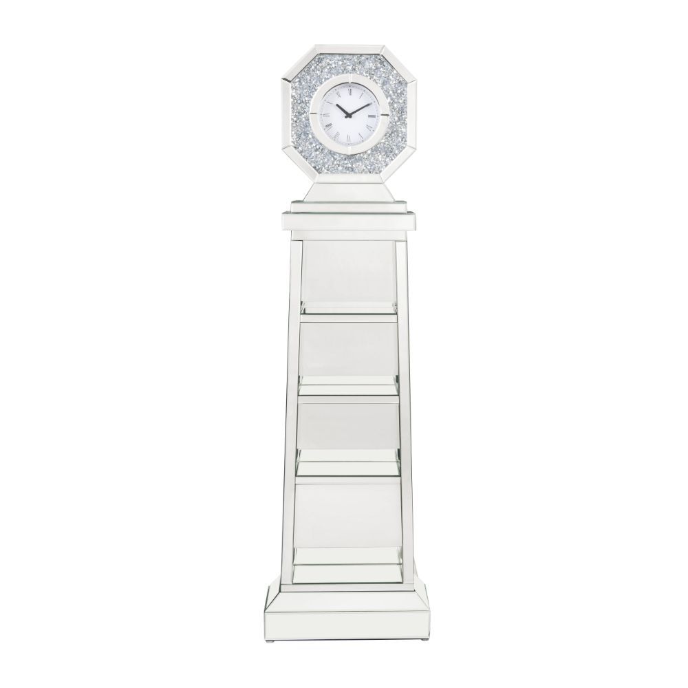 Noralie - 63" Grandfather Clock - Mirrored & Faux Diamonds