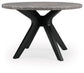Glinari - Round Dining Room Table - Taupe / Black