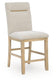 Lasinger - Upholstered Barstool (Set of 2) - Light Brown