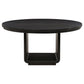 Leandro - 7 Piece Round Dining Table Set - Burnished Black