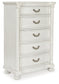Montelaine - Five Drawer Chest - Antique White