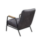 Nignu - Accent Chair - Gray Top Grain Leather & Matt Iron