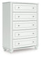 Kozlani - Five Drawer Chest - White